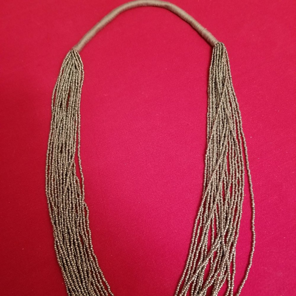 Silver Grey Beaded Necklace